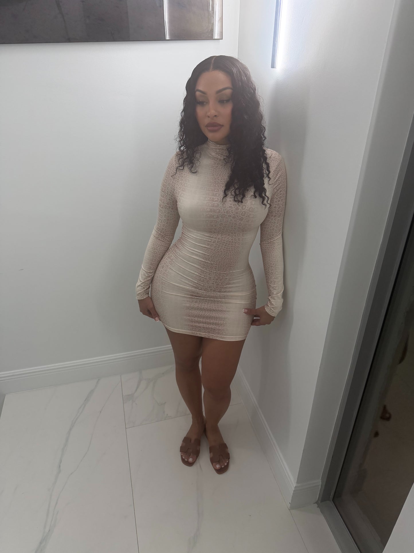 Croc Cream Contour Dress