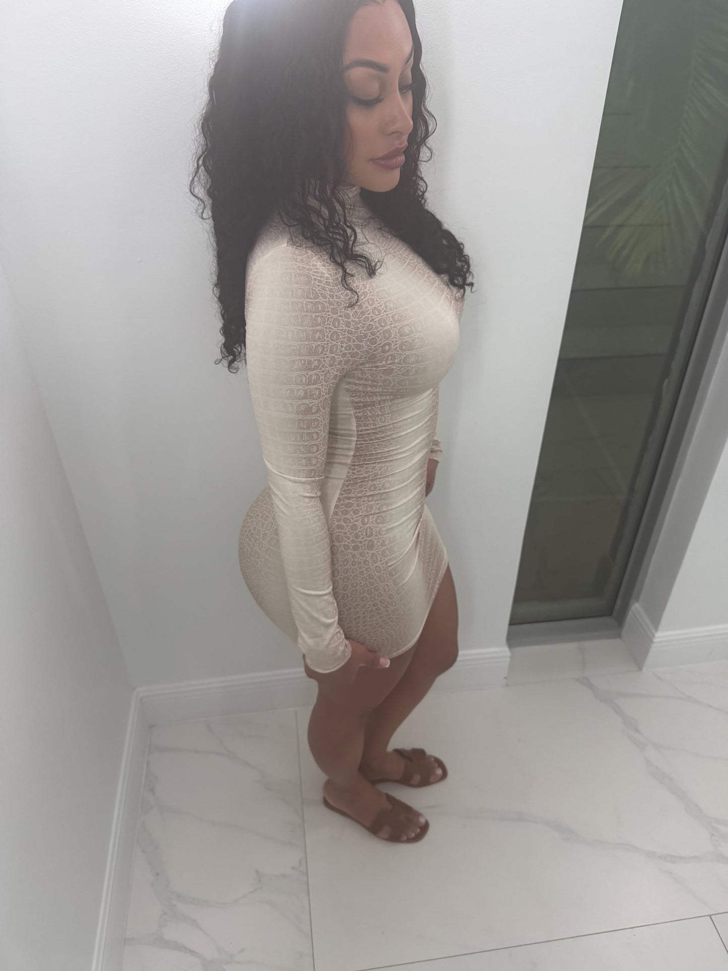 Croc Cream Contour Dress